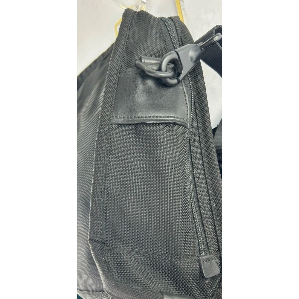 TUMI Alpha Organizer Travel Tote Black X-Body Multi Compartment 12x8x4